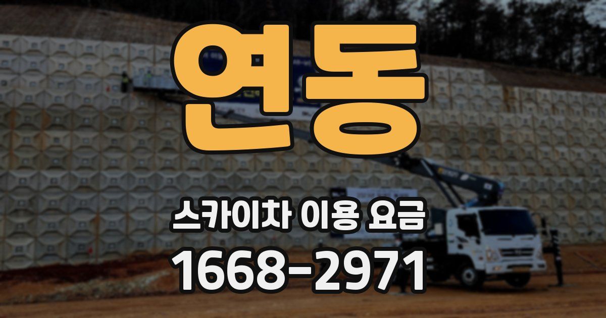 연동 스카이차 이용 요금