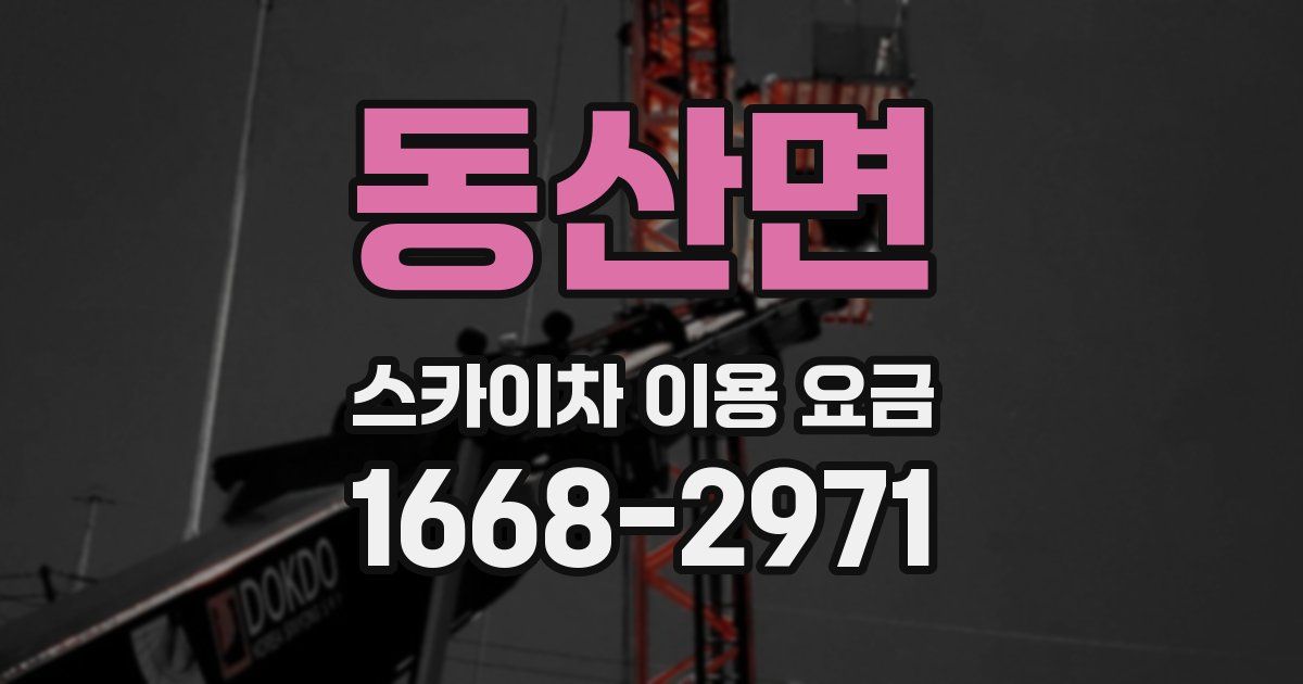 동산면 스카이차 이용 요금