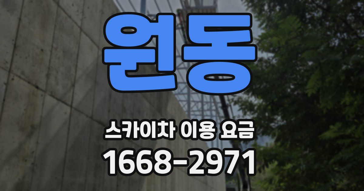 원동 스카이차 이용 요금