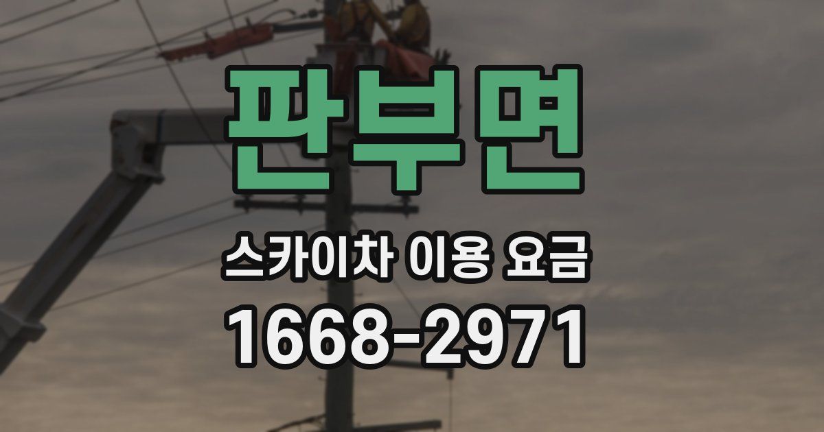 판부면 스카이차 이용 요금