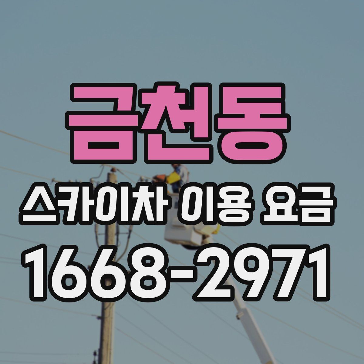 금천동 스카이차 이용 요금 문의할 때 알아두면 좋은 기준