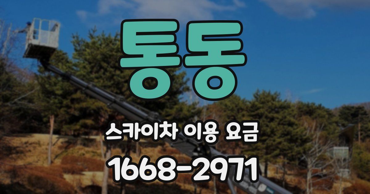 통동 스카이차 이용 요금