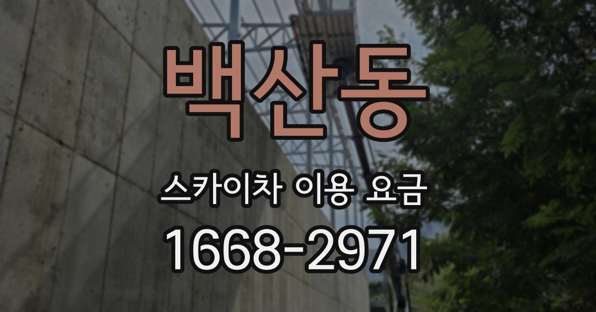 백산동 스카이차 이용 요금