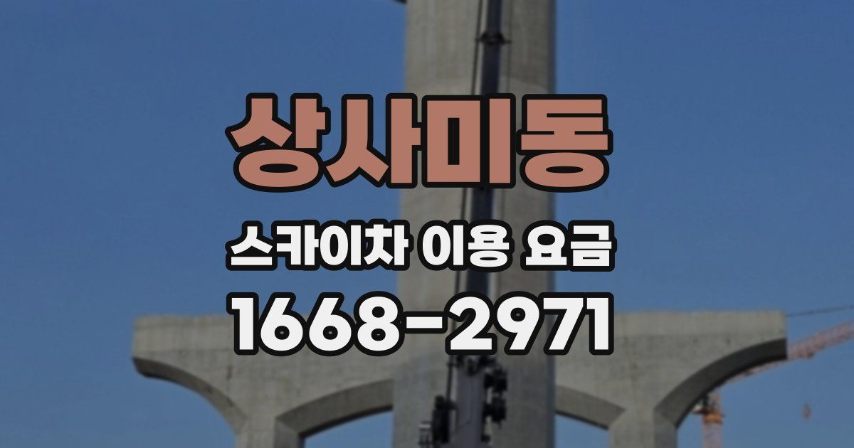 상사미동 스카이차 이용 요금