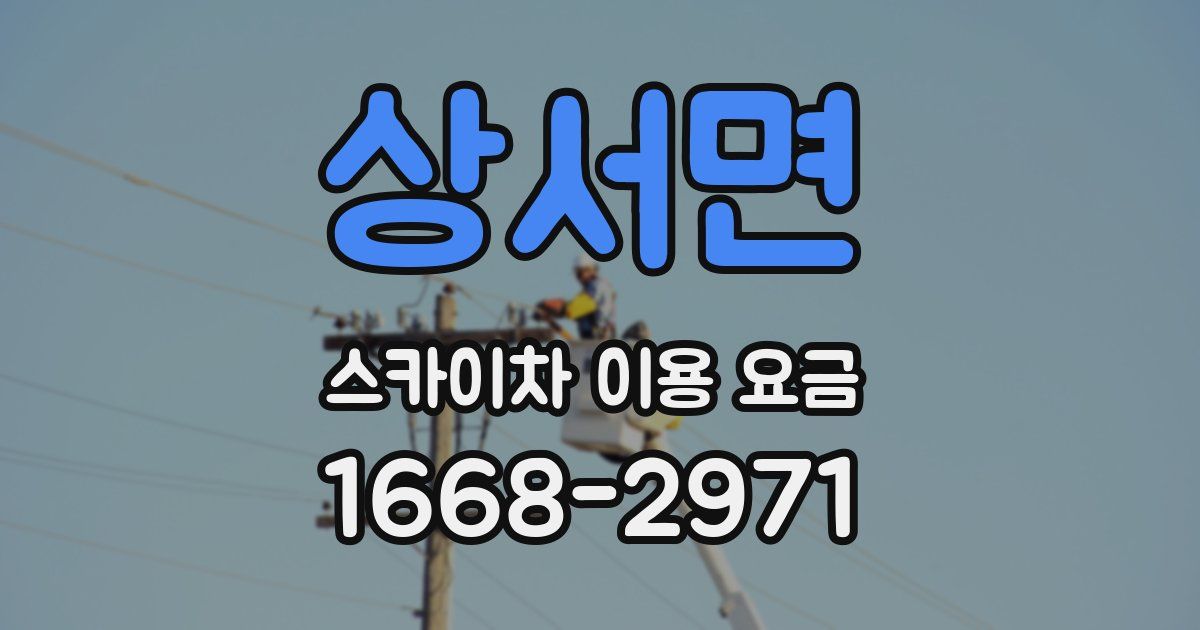 상서면 스카이차 이용 요금