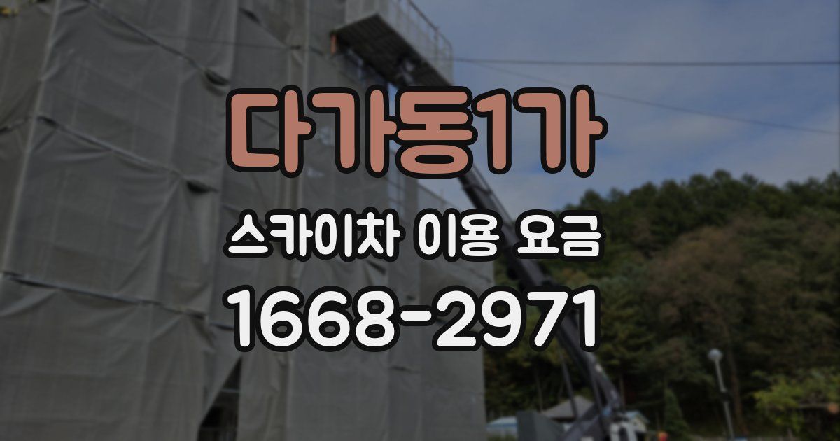 다가동1가 스카이차 이용 요금