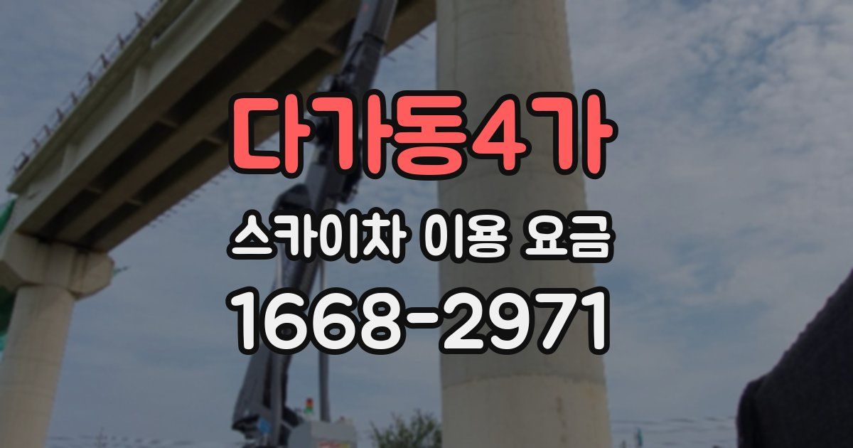 다가동4가 스카이차 이용 요금