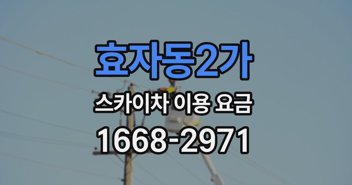 효자동2가 스카이차 이용 요금