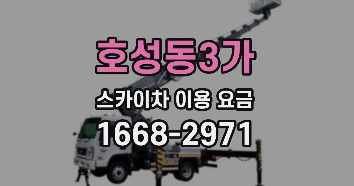 호성동3가 스카이차 이용 요금
