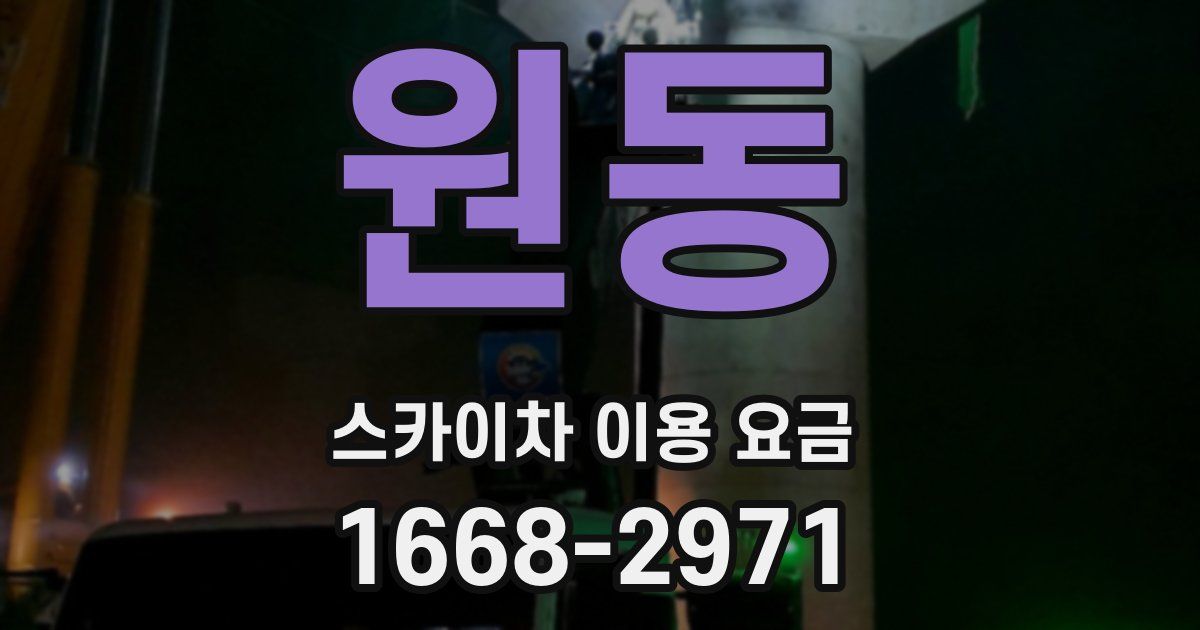 원동 스카이차 이용 요금