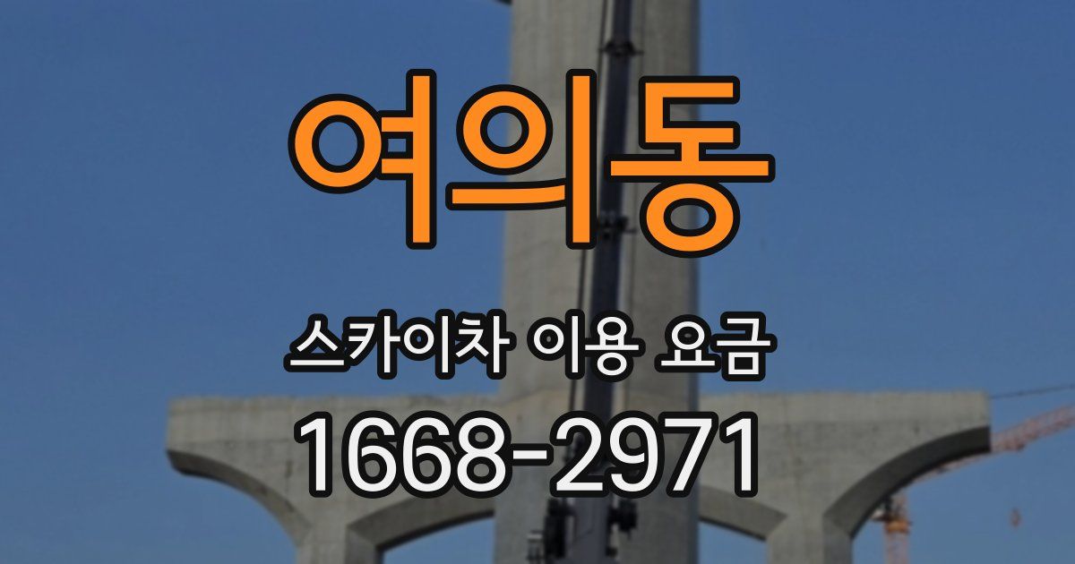 여의동 스카이차 이용 요금
