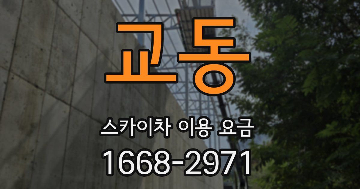 교동 스카이차 이용 요금
