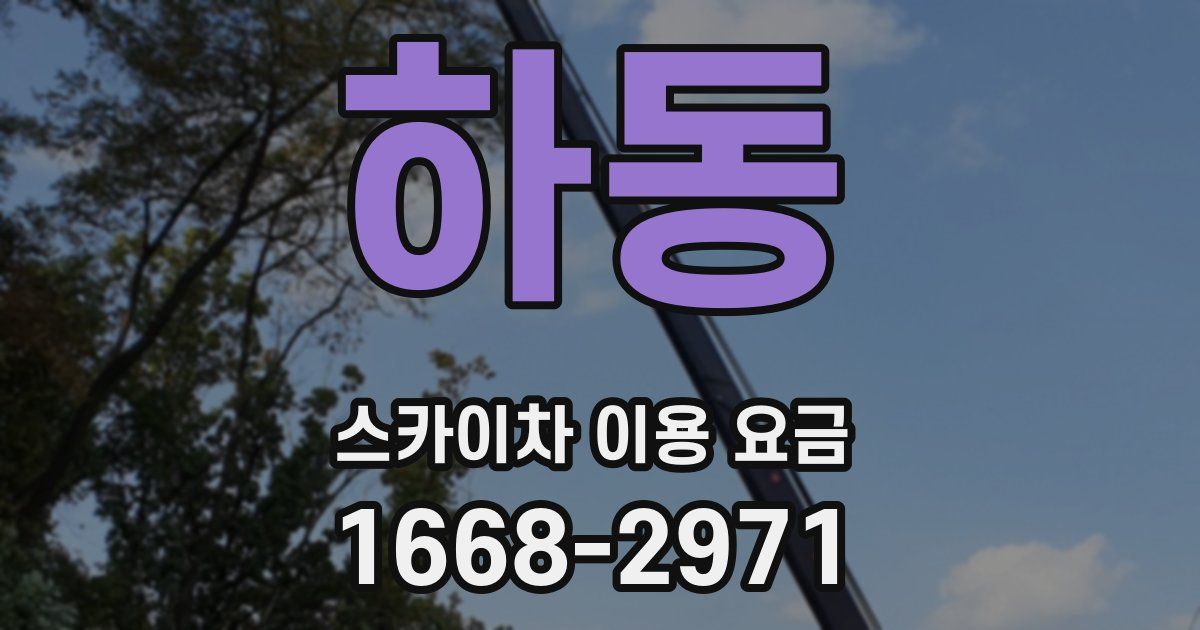 하동 스카이차 이용 요금