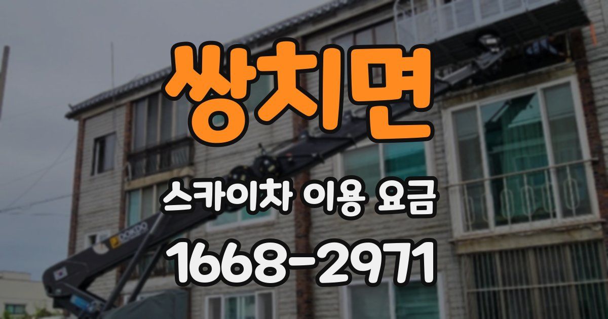 쌍치면 스카이차 이용 요금