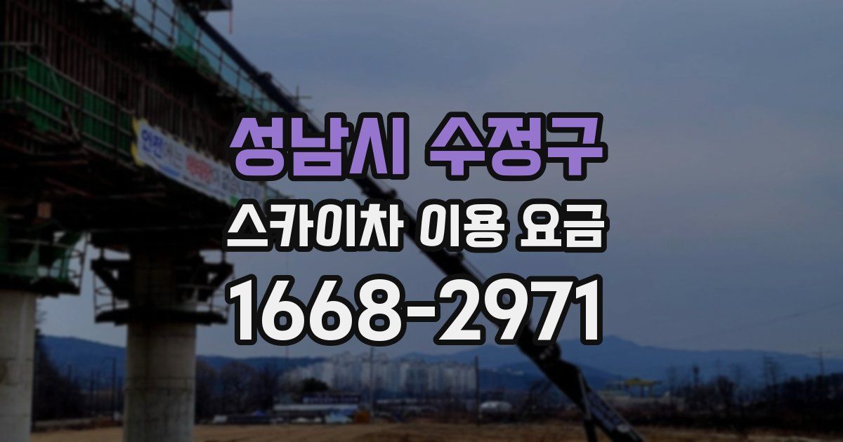 성남시 수정구 스카이차 이용 요금