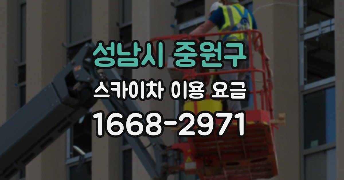 성남시 중원구 스카이차 이용 요금
