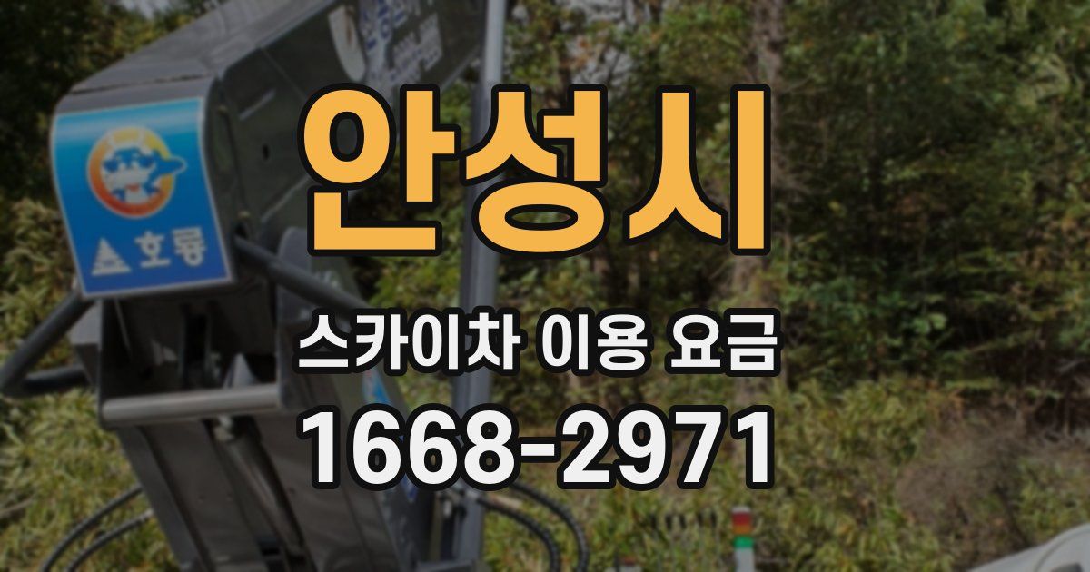 안성시 스카이차 이용 요금