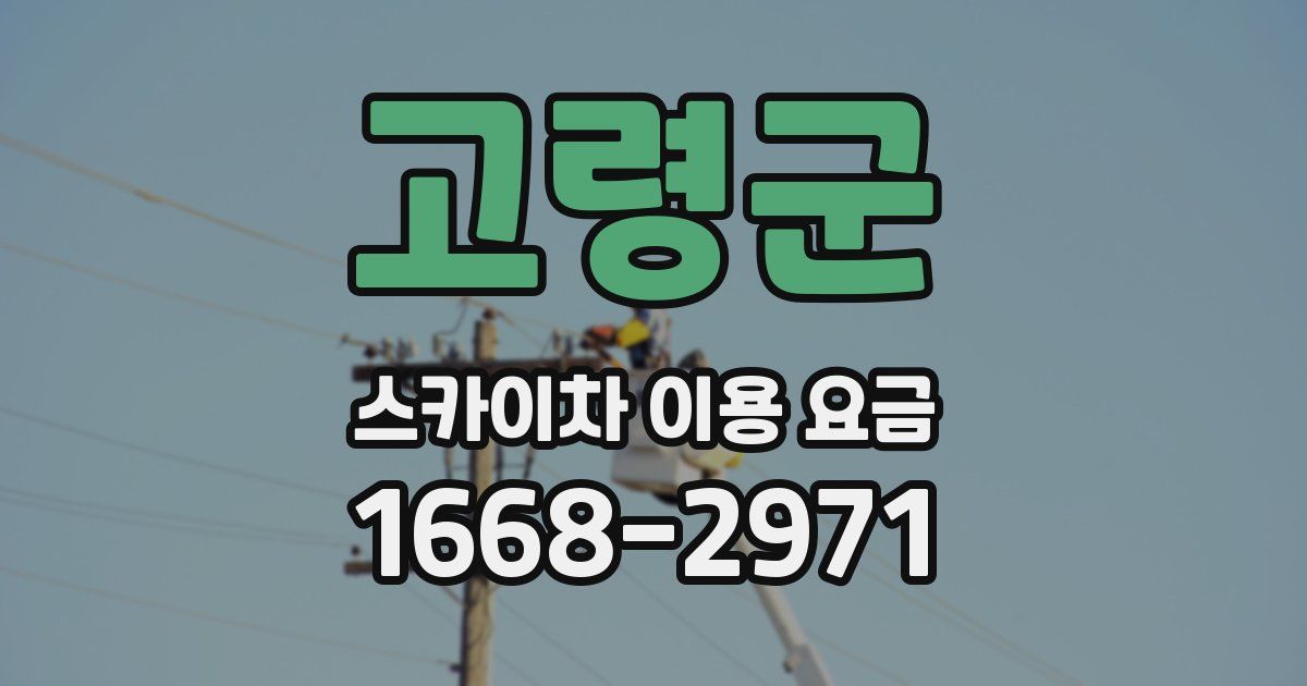 고령군 스카이차 이용 요금