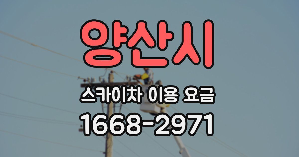 양산시 스카이차 이용 요금