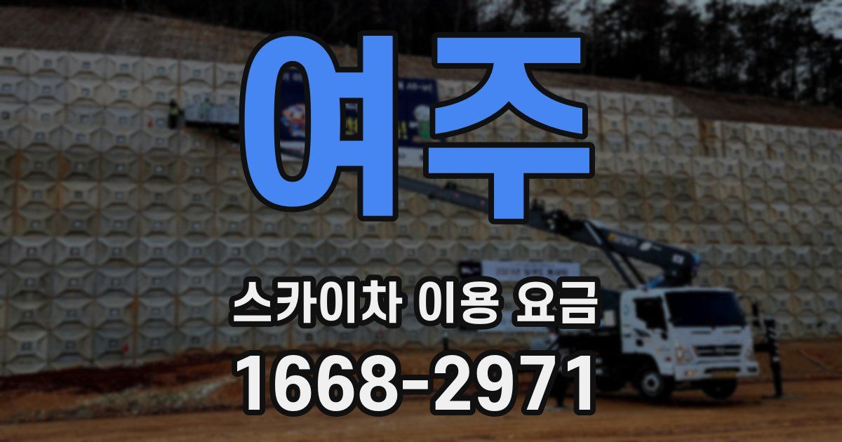 여주 스카이차 이용 요금