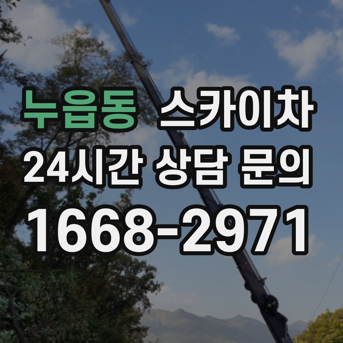 누읍동 스카이차 1층 간판도 스카이차가 필요한 경우