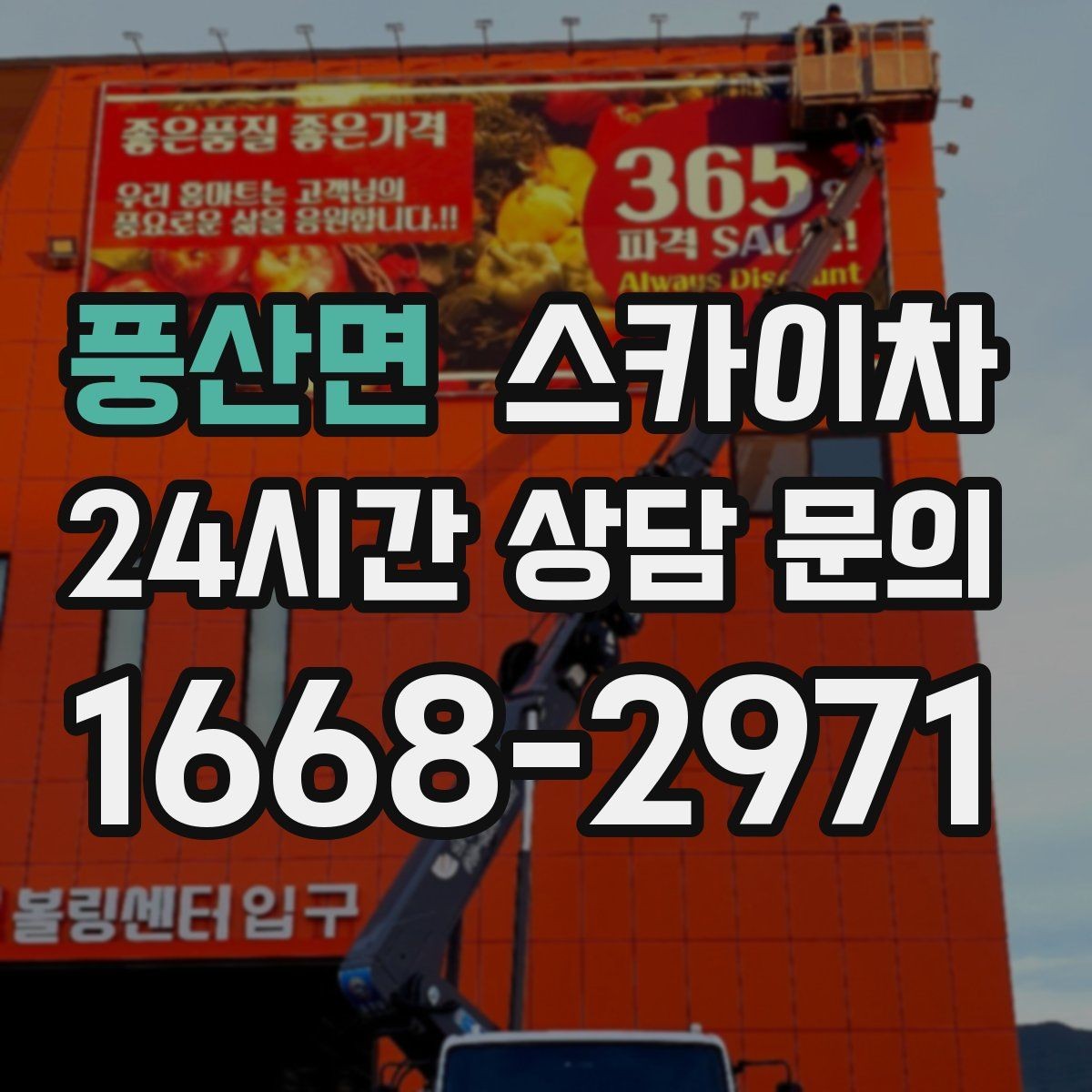 풍산면 스카이차 외벽 조류 배설물 청소 작업 진행