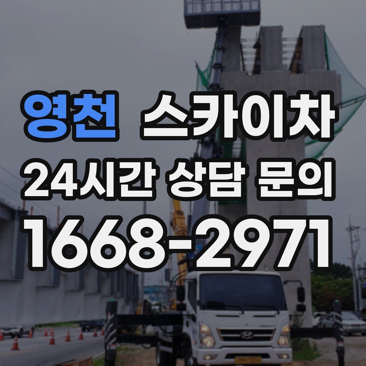 영천 스카이차 가로수 가지치기 작업 안전하게