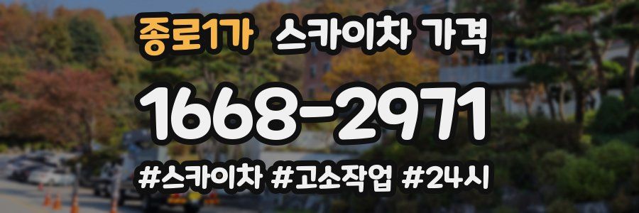 종로1가 스카이차 가격