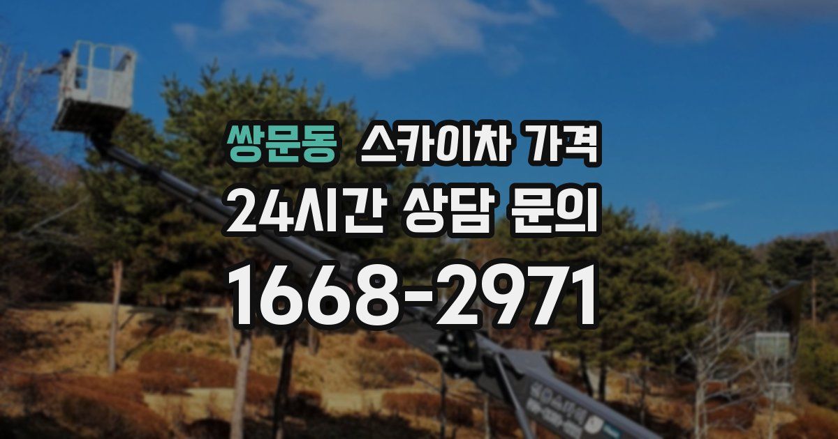 쌍문동 스카이차 가격