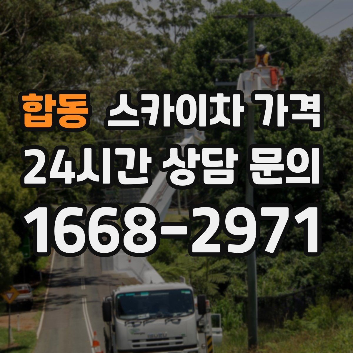 합동 스카이차 가격 전선이 낮게 지나가는 구간 작업 체크