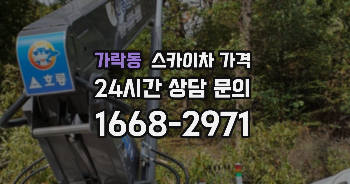 가락동 스카이차 가격