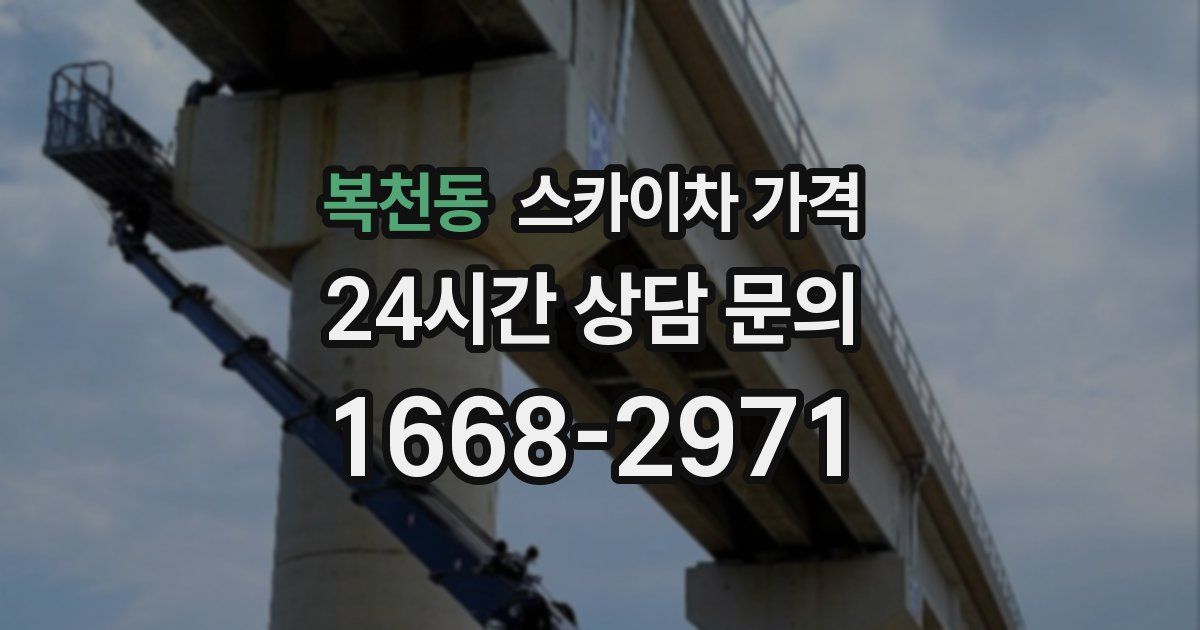 복천동 스카이차 가격