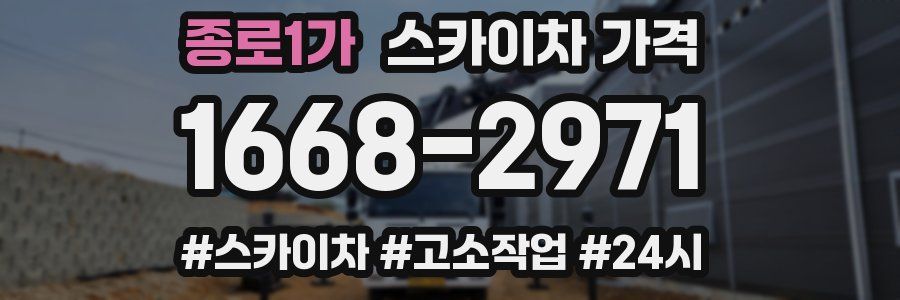 종로1가 스카이차 가격