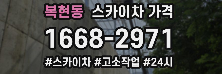 복현동 스카이차 가격