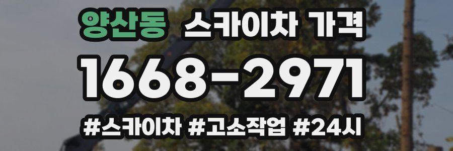 양산동 스카이차 가격