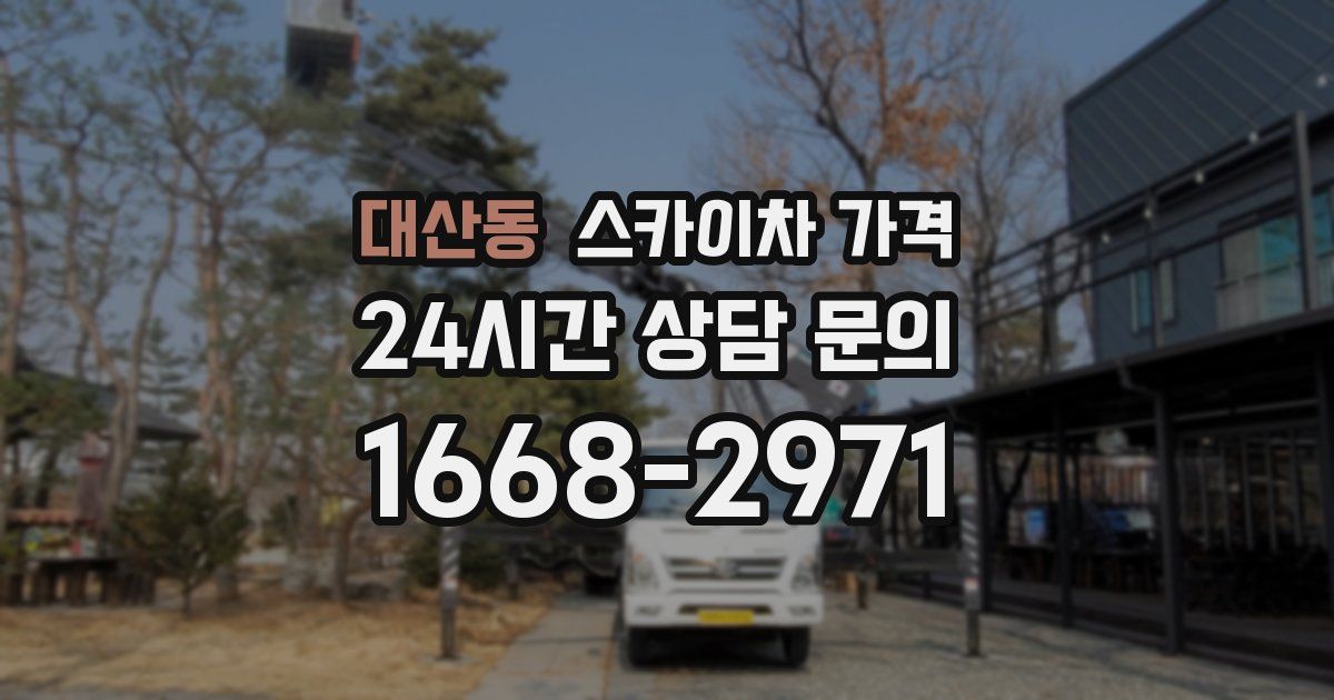 대산동 스카이차 가격