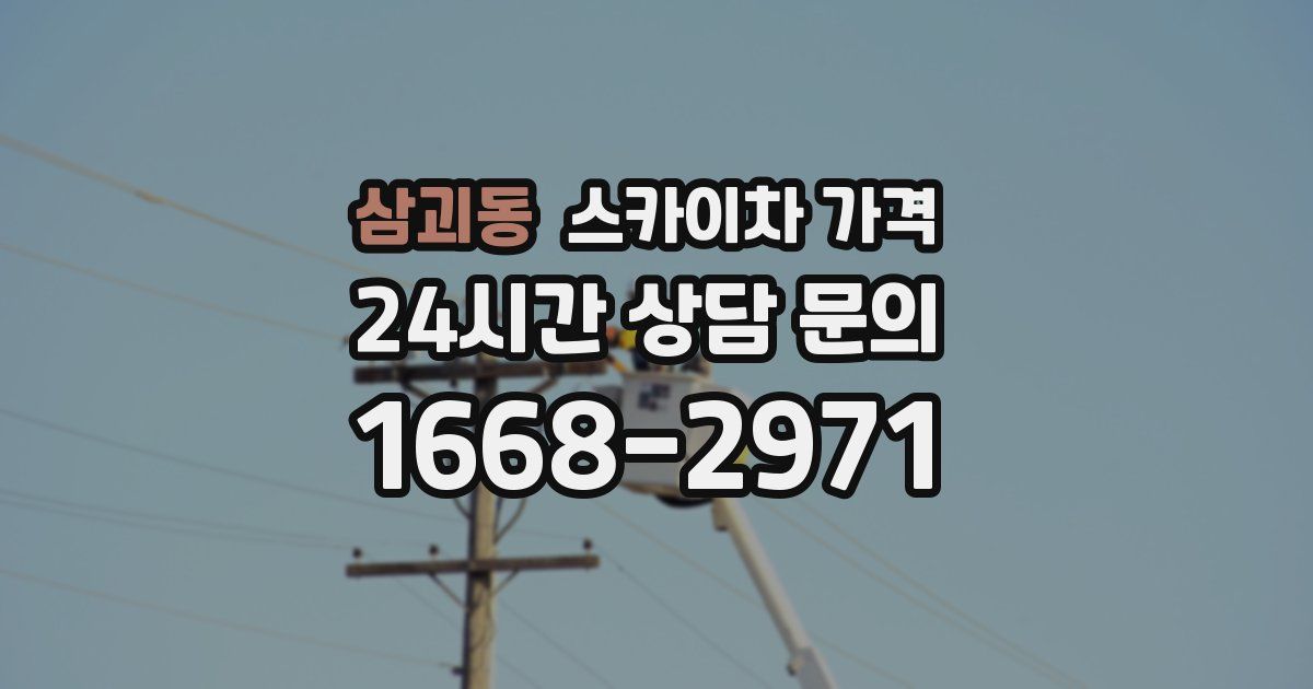 삼괴동 스카이차 가격