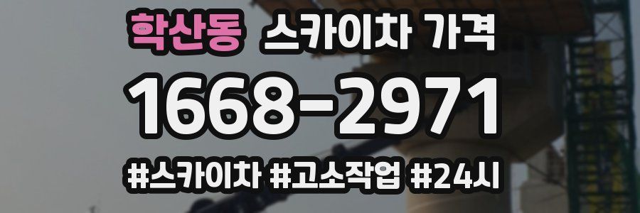 학산동 스카이차 가격