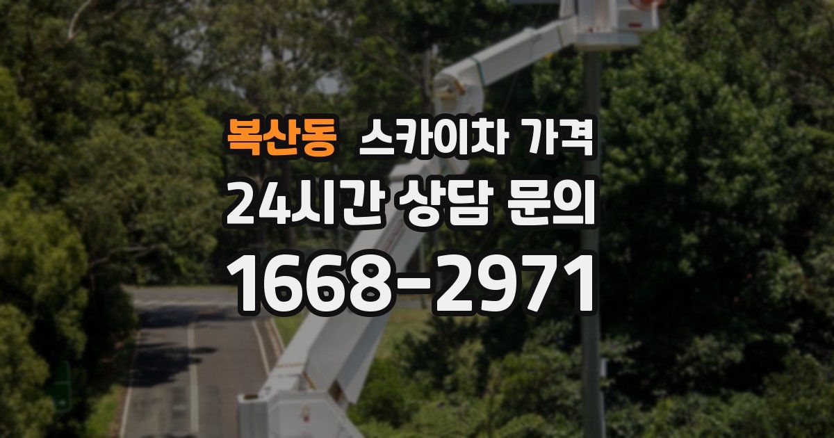 복산동 스카이차 가격
