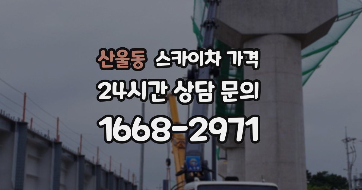 산울동 스카이차 가격