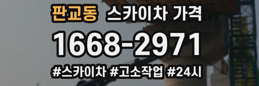 판교동 스카이차 가격