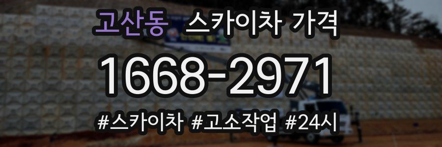 고산동 스카이차 가격