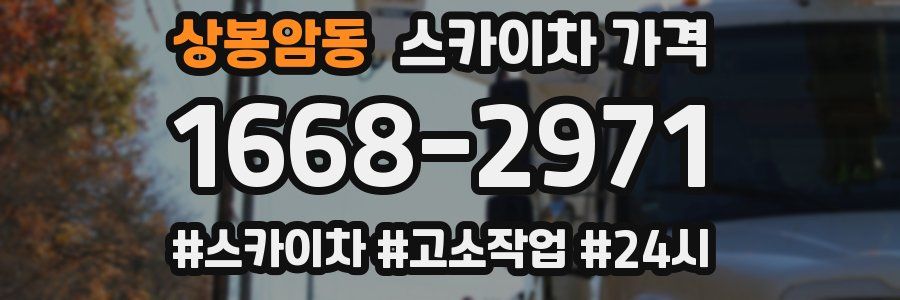 상봉암동 스카이차 가격