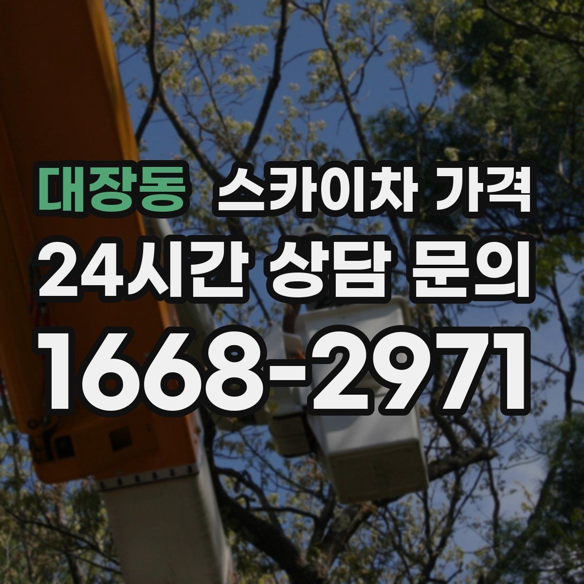 대장동 스카이차 가격 작업 위치 설명이 정확하면 견적이 빨라집니다