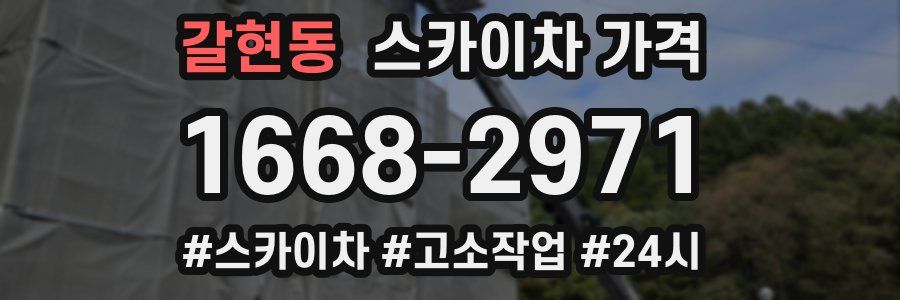 갈현동 스카이차 가격