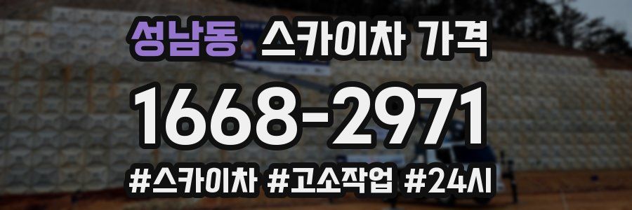 성남동 스카이차 가격