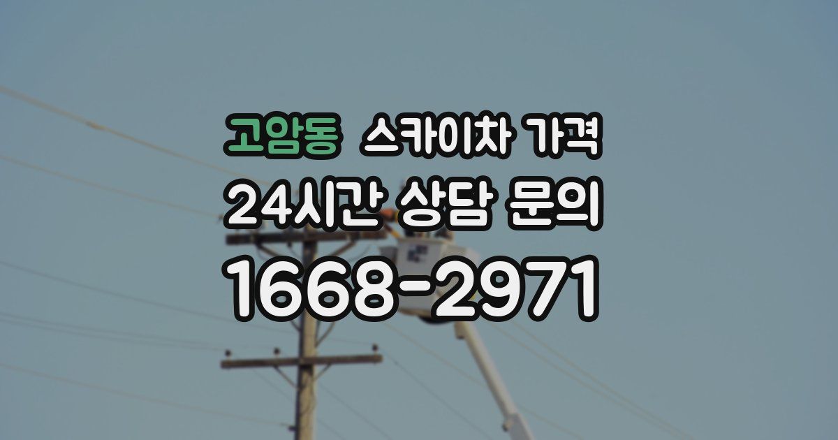 고암동 스카이차 가격