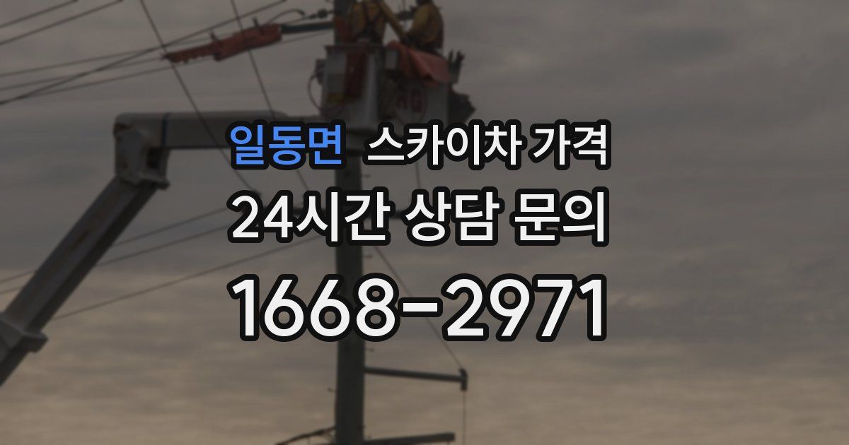 일동면 스카이차 가격