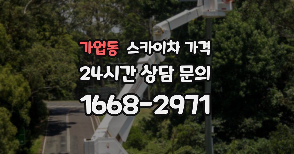 가업동 스카이차 가격