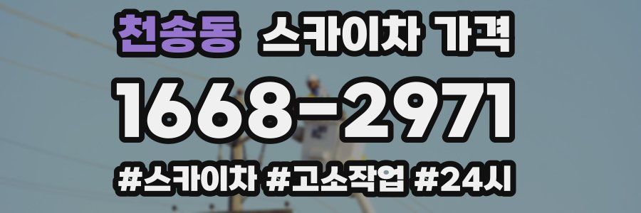 천송동 스카이차 가격